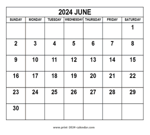 2024 june calendar