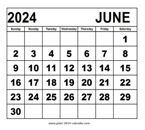 June 2024 calendar