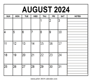 printable august 2024 calendar