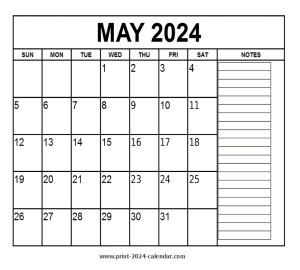 printable may 2024 calendar